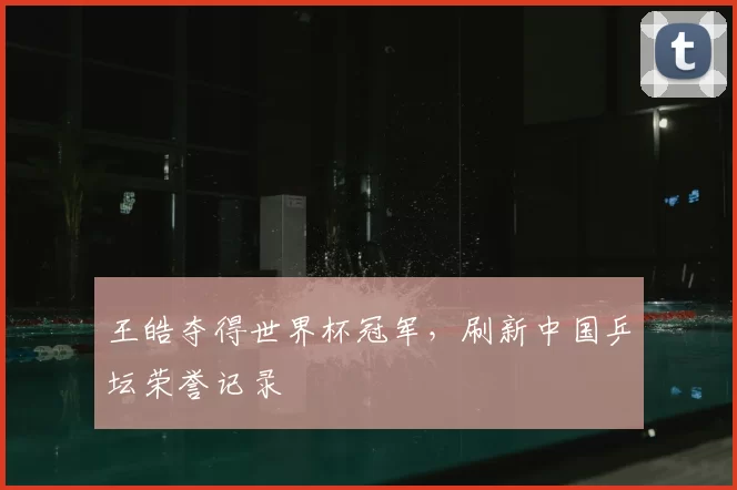 王皓夺得世界杯冠军，刷新中国乒坛荣誉记录